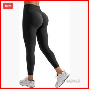 High Waisted Tummy Control Leggings with Pockets, 25" Workout Gym